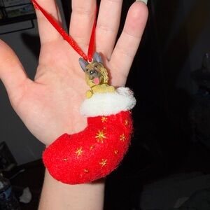 GERMAN SHEPHERD in‎ Stocking Christmas Ornament-Santa's Little Pals-by E&S Pets